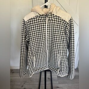Columbia Houndstooth Zip-Up Fleece Jacket with Hood